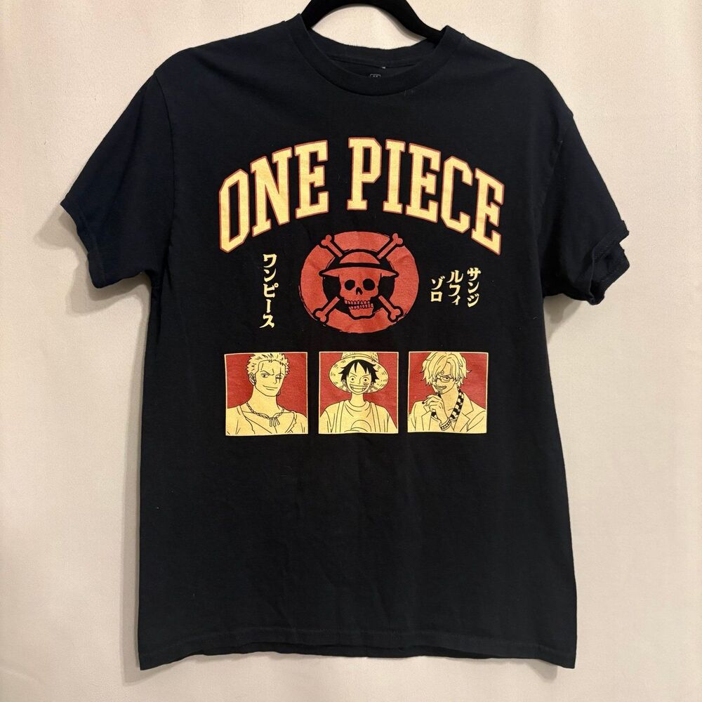 One Piece Anime Graphic Tee Luffy Zoro Sanji Manga Shirt